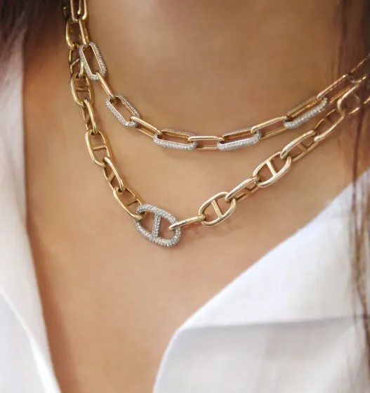 14KWY Diamond Link Necklace