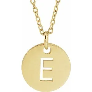 18K Yellow Gold-Plated Sterling Silver Initial E 16-18" Necklace