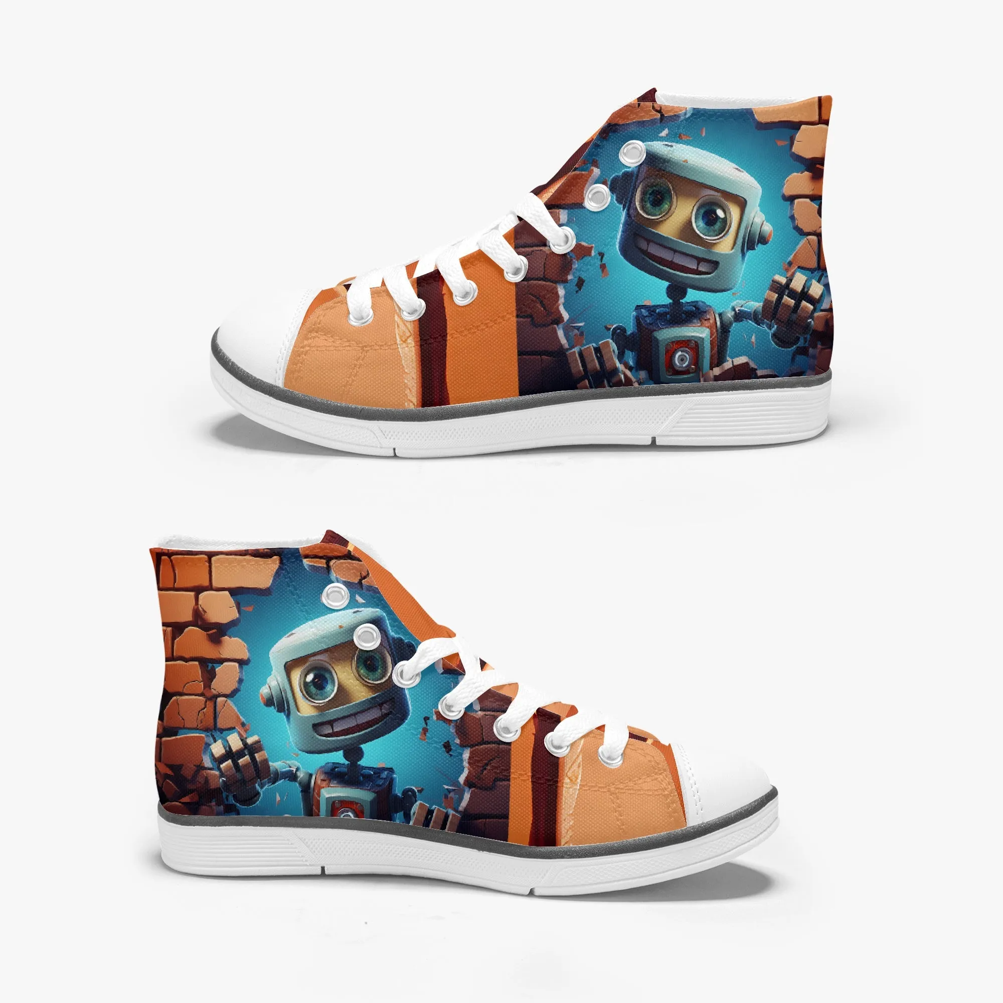 371. Light Kid's High-Top Canvas Shoes
