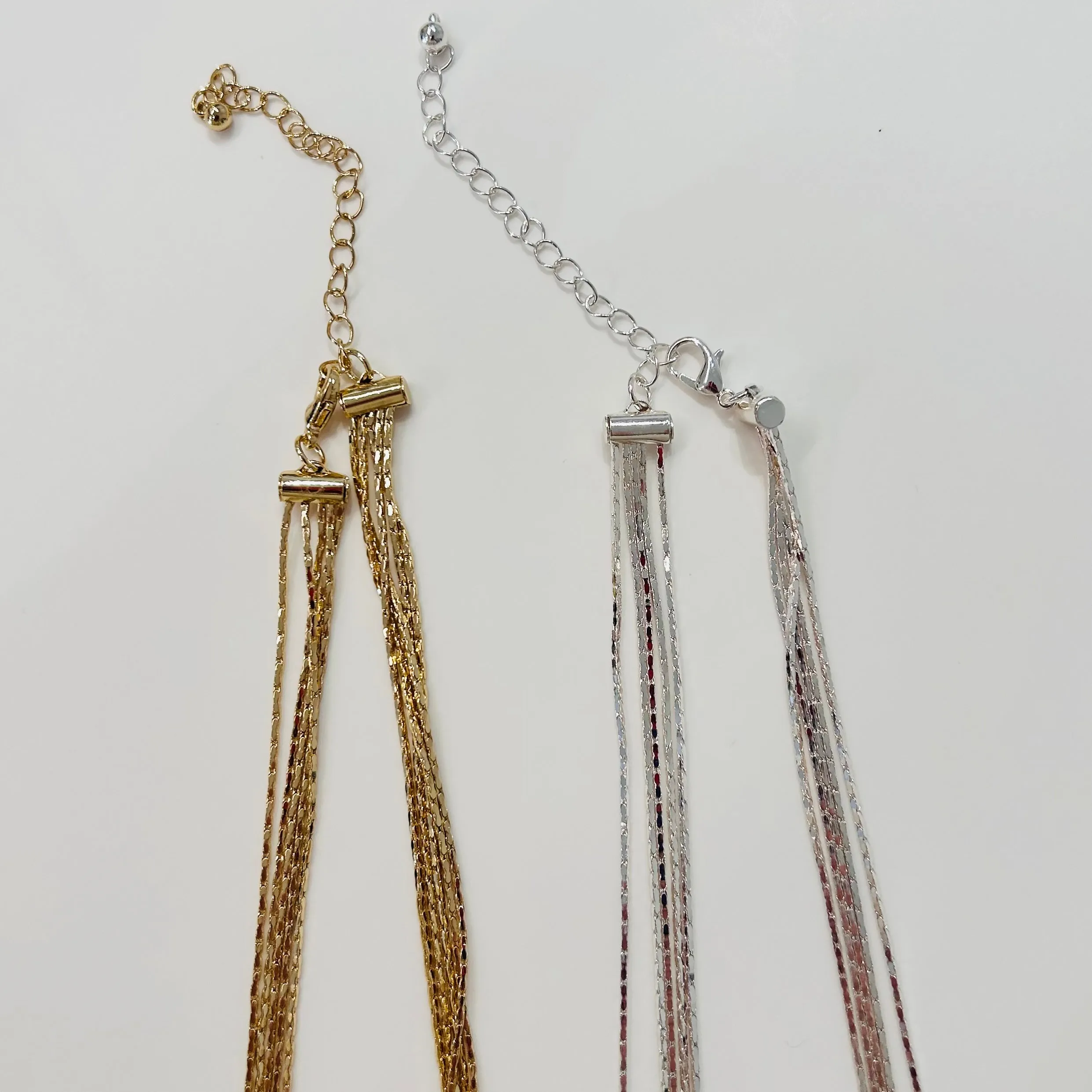 5 Strand Gold and Silver Necklaces