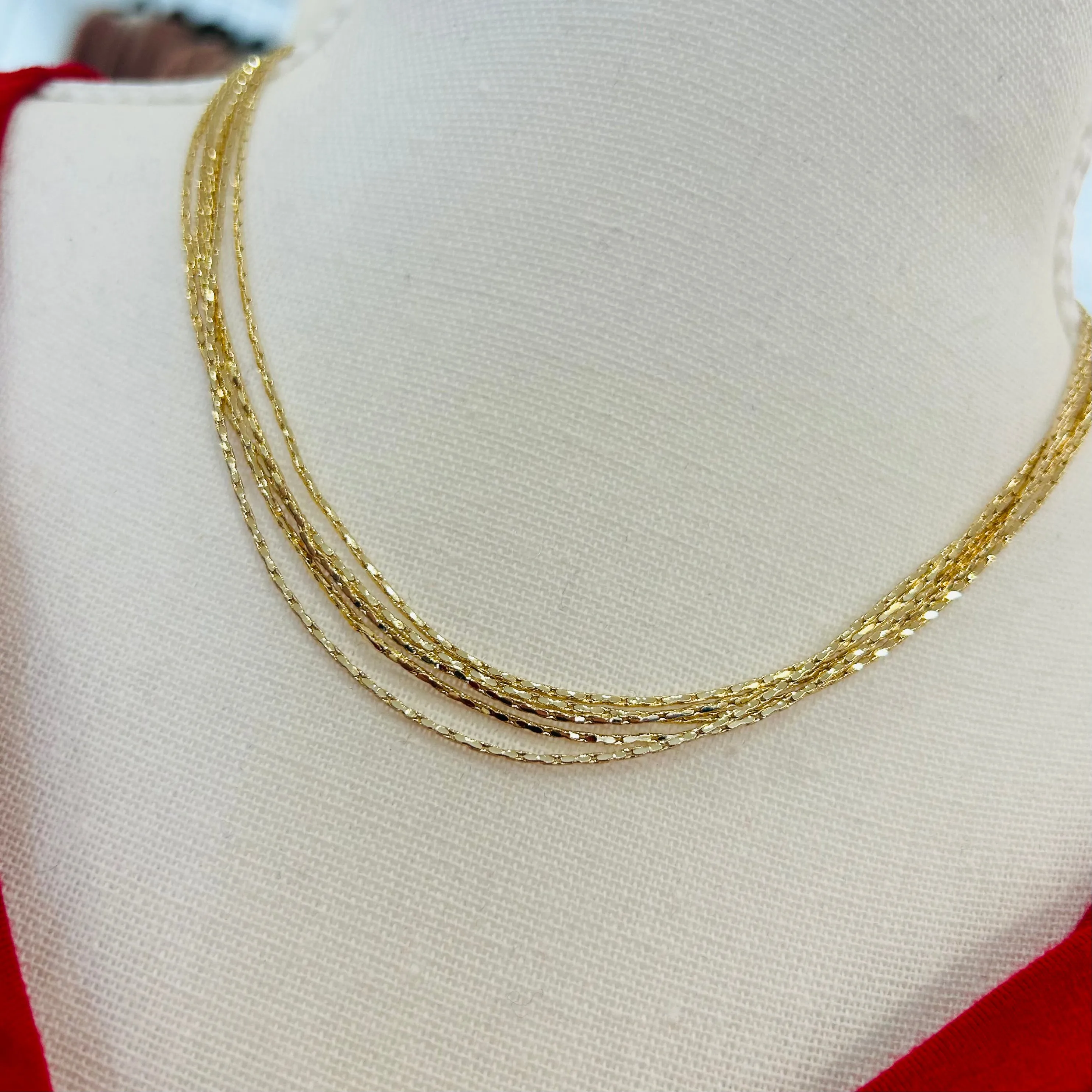 5 Strand Gold and Silver Necklaces