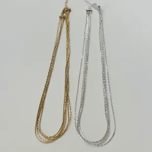 5 Strand Gold and Silver Necklaces