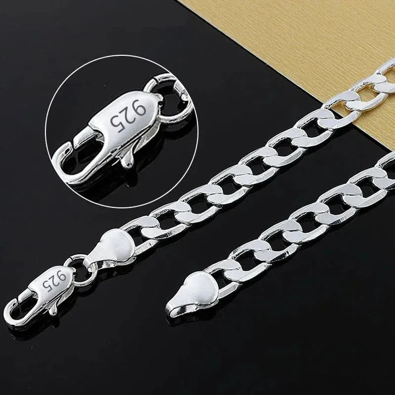 925 Sterling Silver Chain Necklace – Unisex Classic 6MM