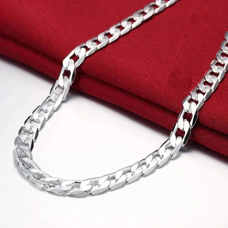 925 Sterling Silver Chain Necklace – Unisex Classic 6MM