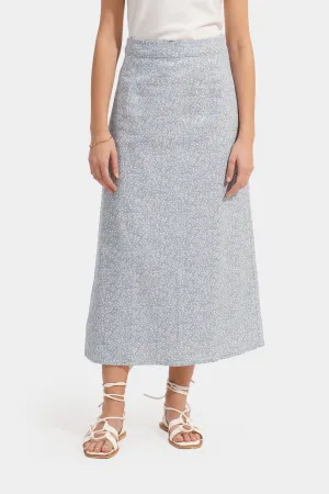 A-Line Floral Midi Skirt
