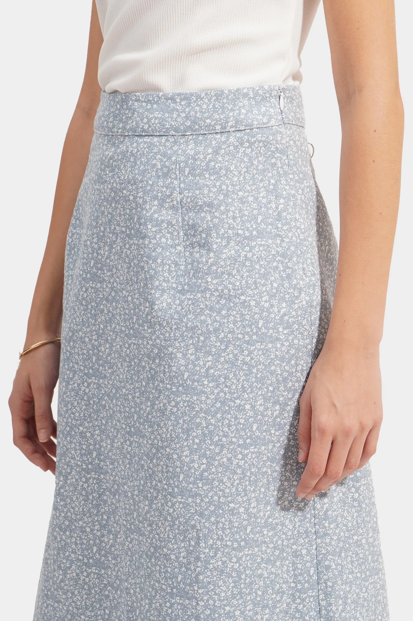 A-Line Floral Midi Skirt