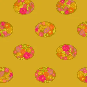 Alison Glass - Ellipse - Floral Dot - Goldenrod