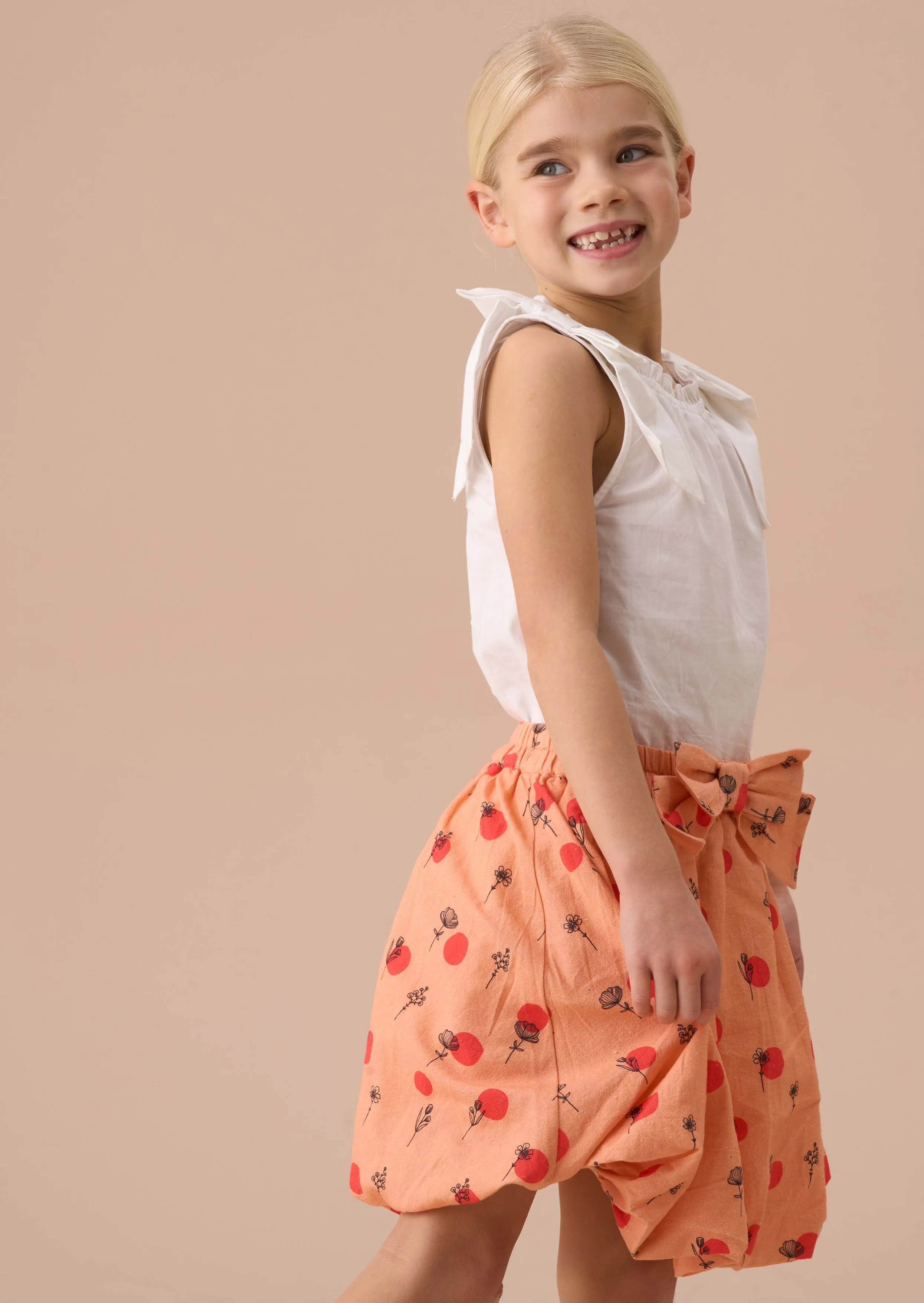 Annie Coral Bubble Hem Skirt