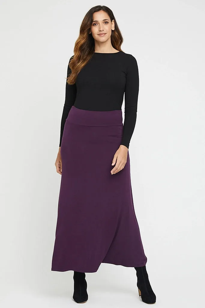 ARIANNA Bamboo Plum A-line Skirt