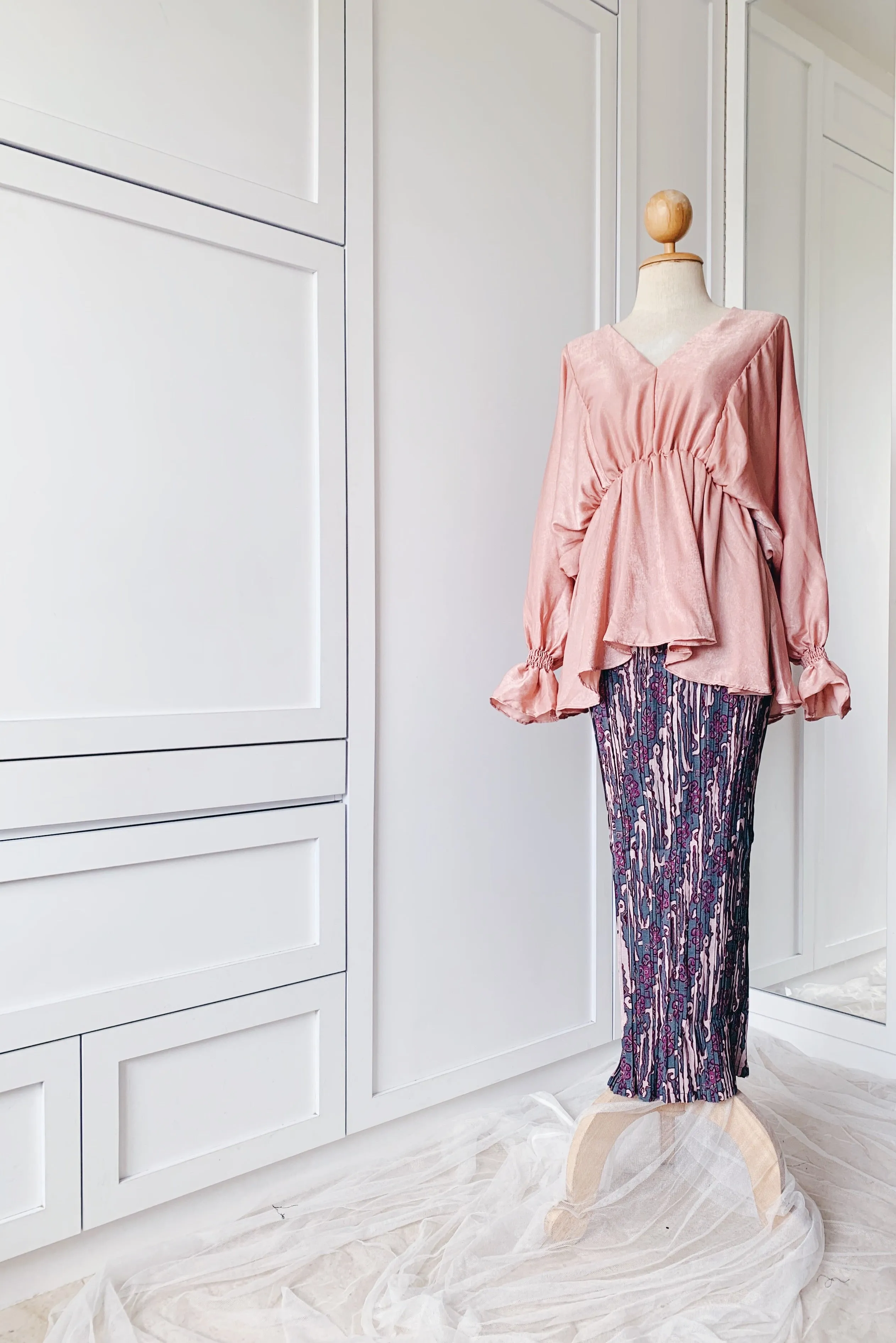 Batik Pleated Skirt - Dual Mono