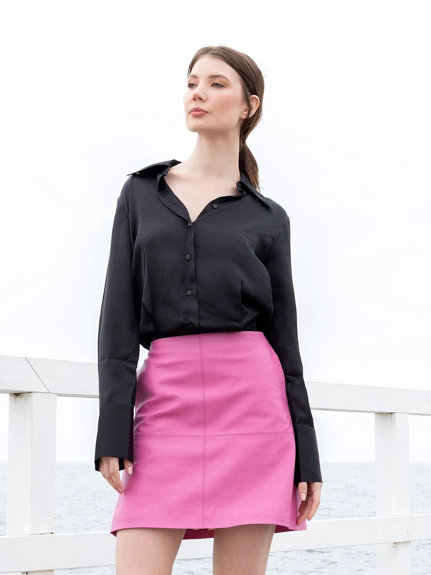 Becka A-line Mini Skirt | Black