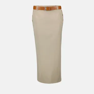 Beige Pencil Skirt