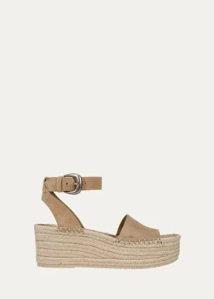 Belisa Suede Platform Espadrille Sandal in Dune