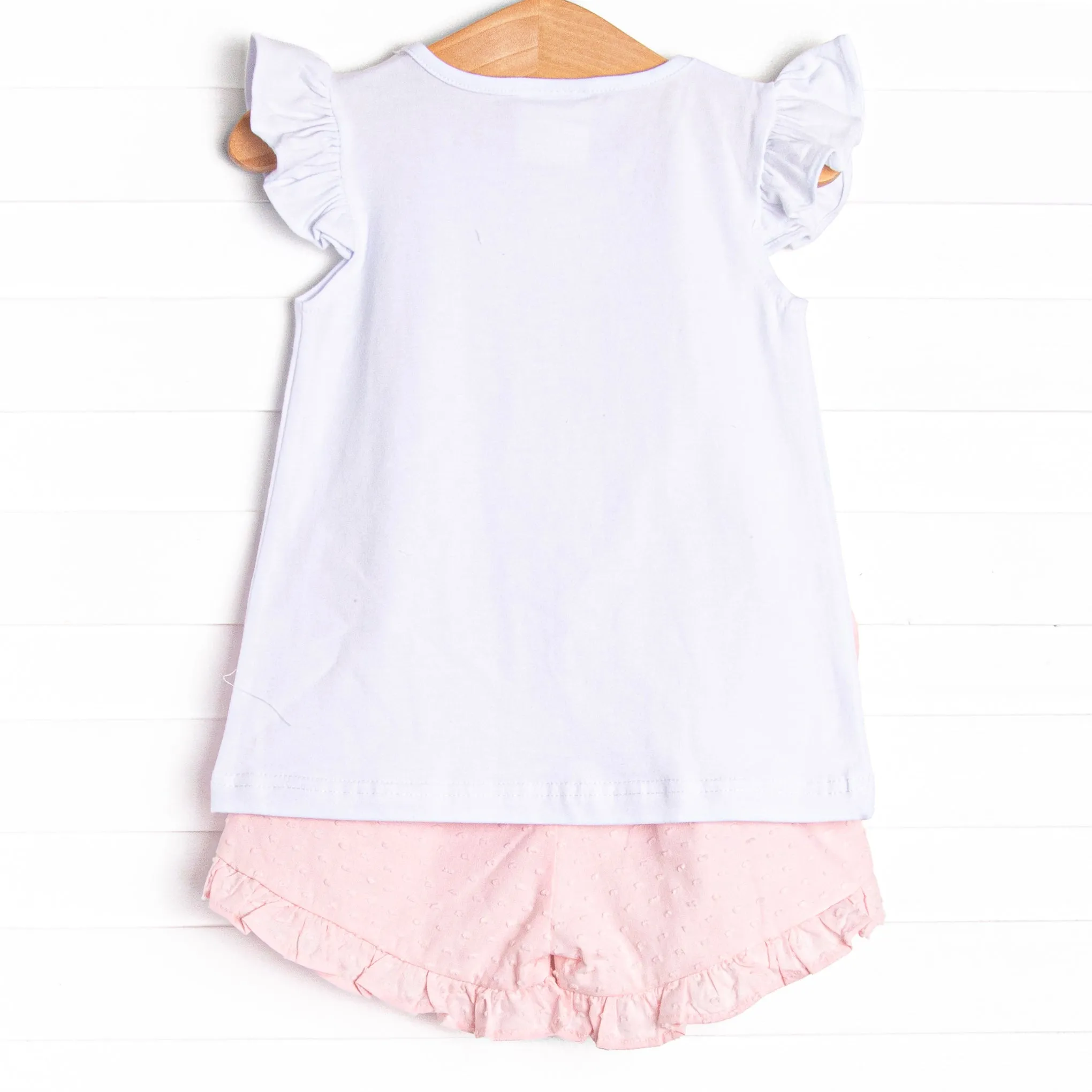 Big Sister Embroidered Short Set, Pink