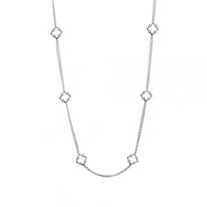 Birks Sterling Muse Monogram Station Necklace, 36 Inches