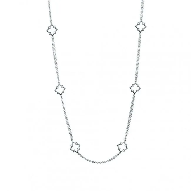 Birks Sterling Muse Monogram Station Necklace, 36 Inches