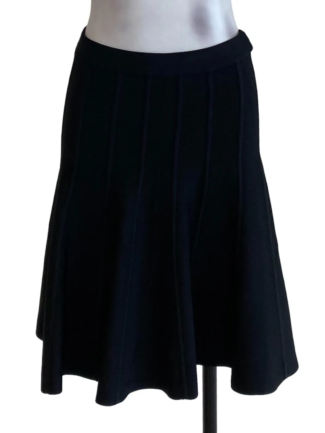 Black Knited Pleated Skirt