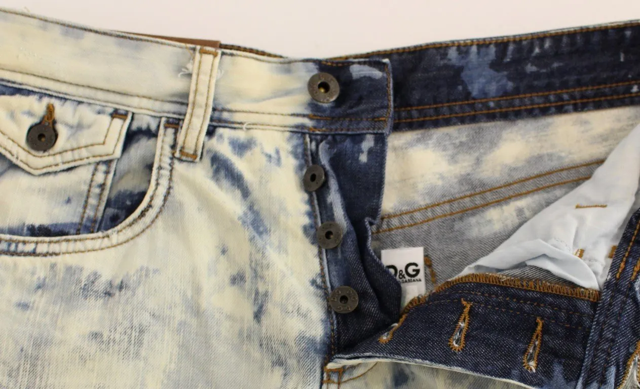 Blue cotton washed jeans shorts