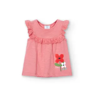 Boboli Slub Cotton Ruffle Tank Top