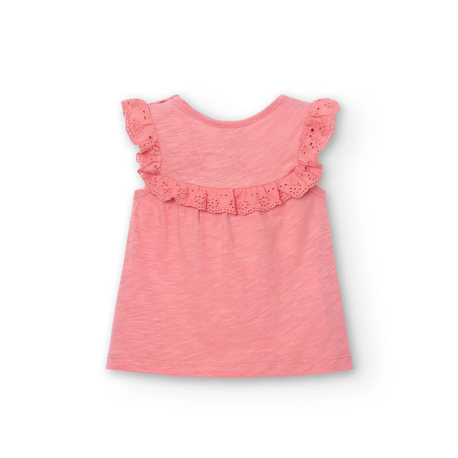 Boboli Slub Cotton Ruffle Tank Top