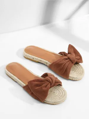 Bow Decorated Espadrille Flat Sandals