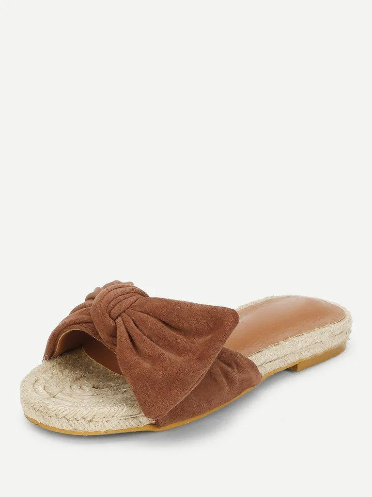 Bow Decorated Espadrille Flat Sandals