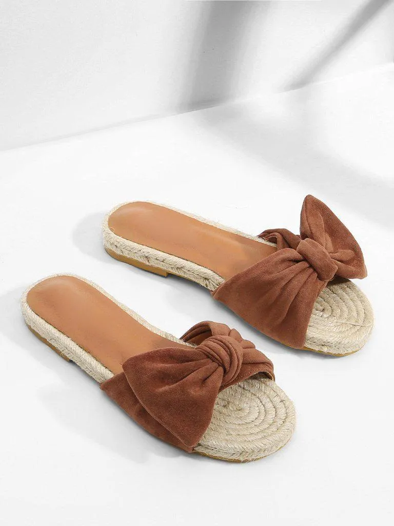 Bow Decorated Espadrille Flat Sandals