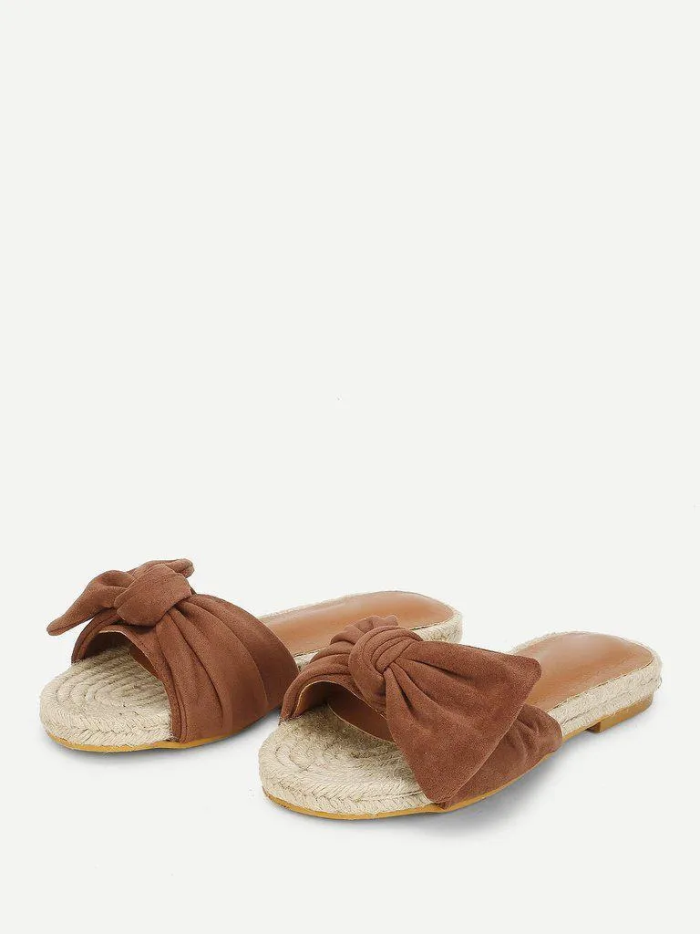 Bow Decorated Espadrille Flat Sandals