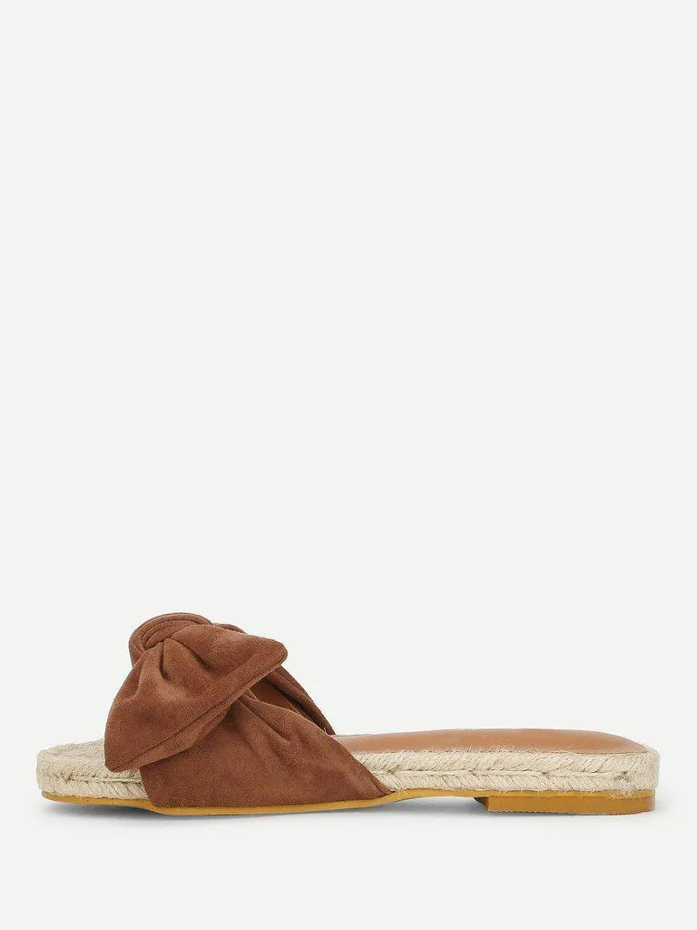 Bow Decorated Espadrille Flat Sandals