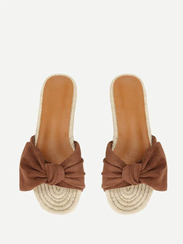 Bow Decorated Espadrille Flat Sandals