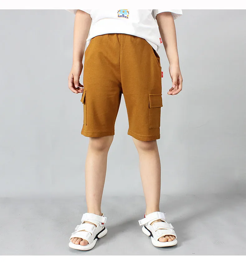 Boys' Casual Cotton Shorts Overalls