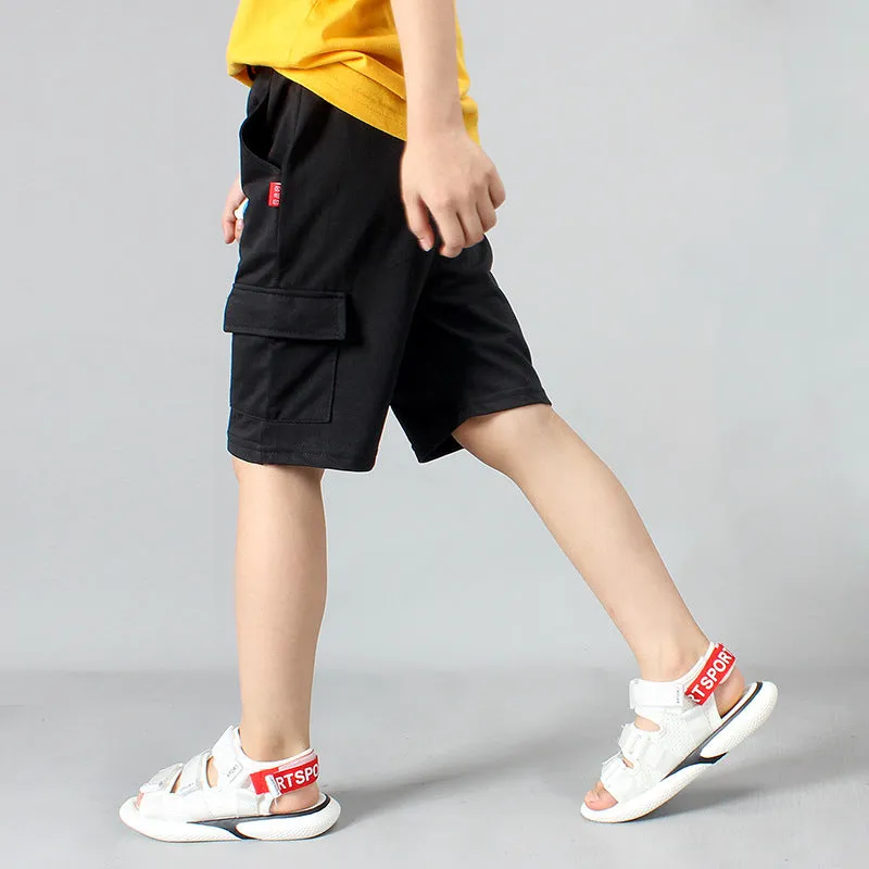 Boys' Casual Cotton Shorts Overalls
