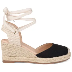 Brinley Co Comfort Womens Espadrille Wedge Black, 7.5 Regular US