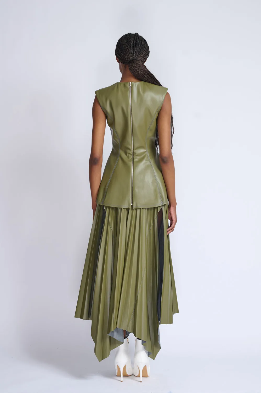 Cactus Vegan Leather Tunic Top