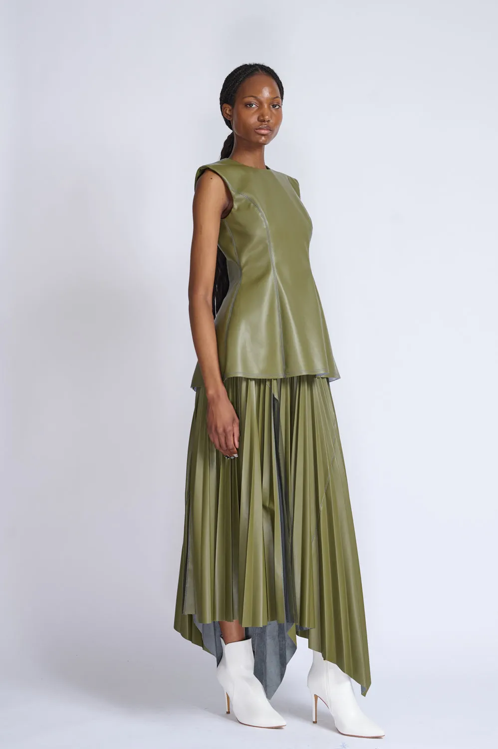 Cactus Vegan Leather Tunic Top