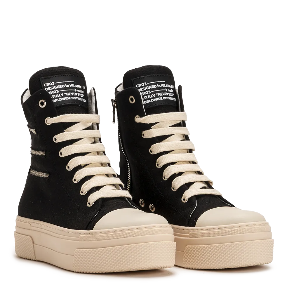 CALIPSO 300 ZIPLINE – Black High-Top Sneakers