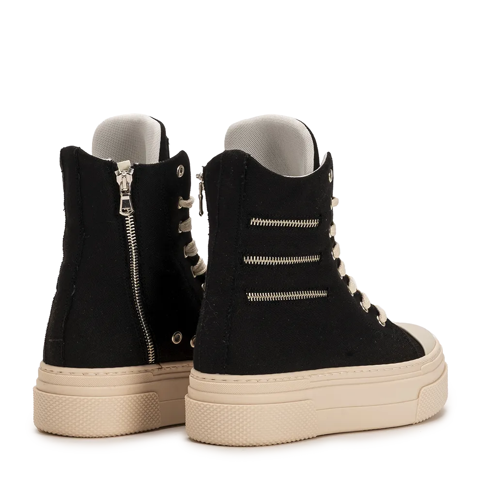 CALIPSO 300 ZIPLINE – Black High-Top Sneakers