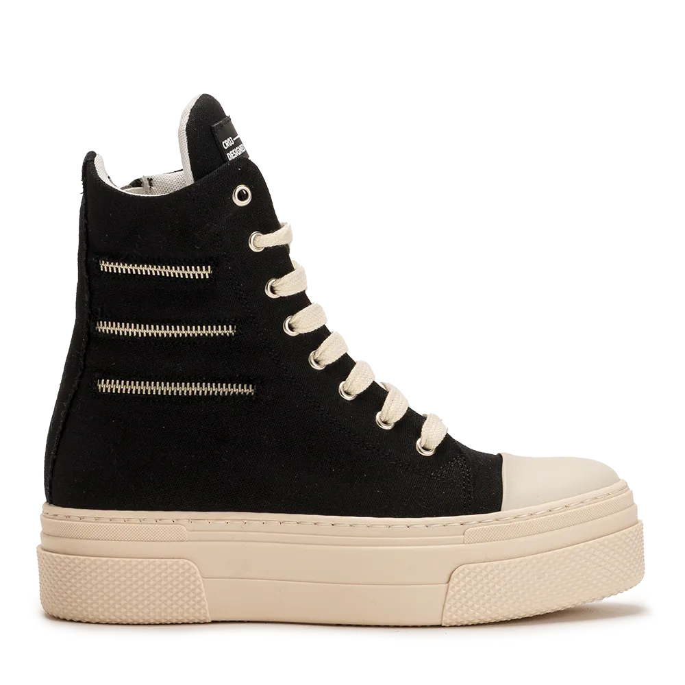 CALIPSO 300 ZIPLINE – Black High-Top Sneakers