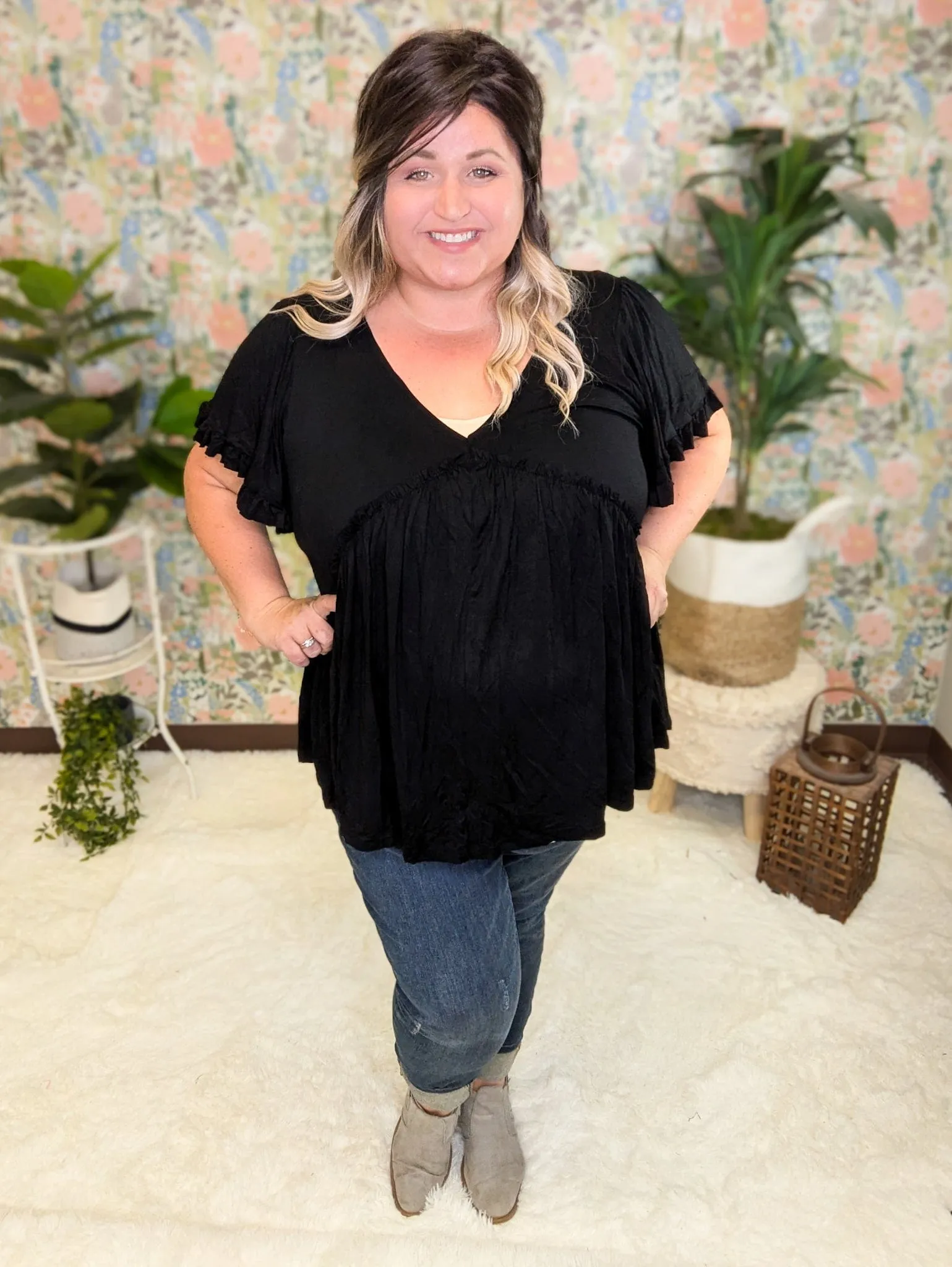 Candy Fit   Flow Short Sleeve Babydoll Top