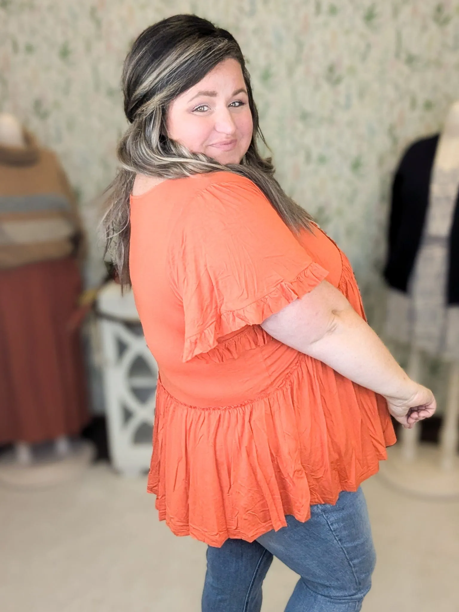Candy Fit   Flow Short Sleeve Babydoll Top