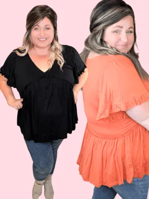 Candy Fit   Flow Short Sleeve Babydoll Top