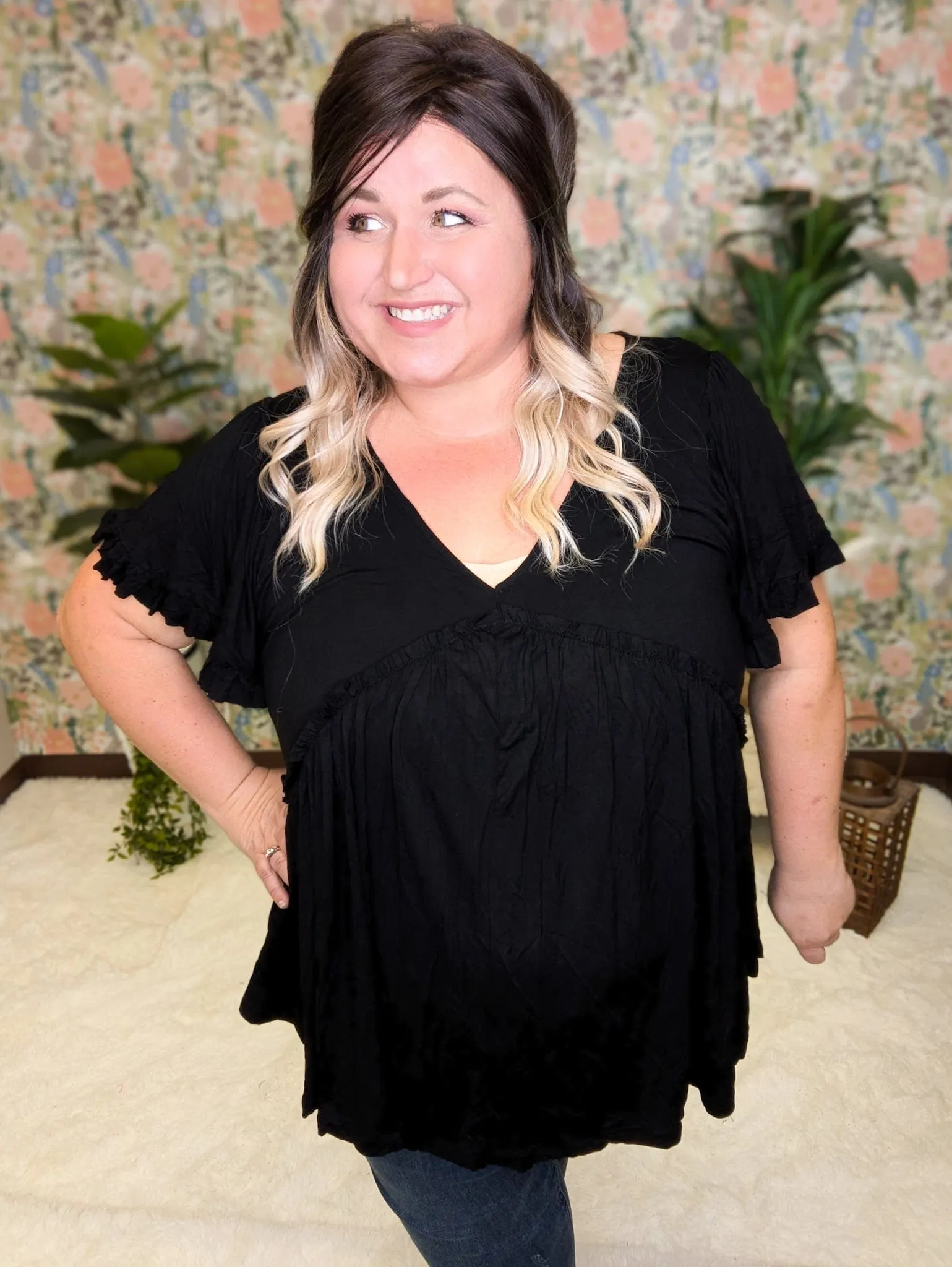 Candy Fit   Flow Short Sleeve Babydoll Top