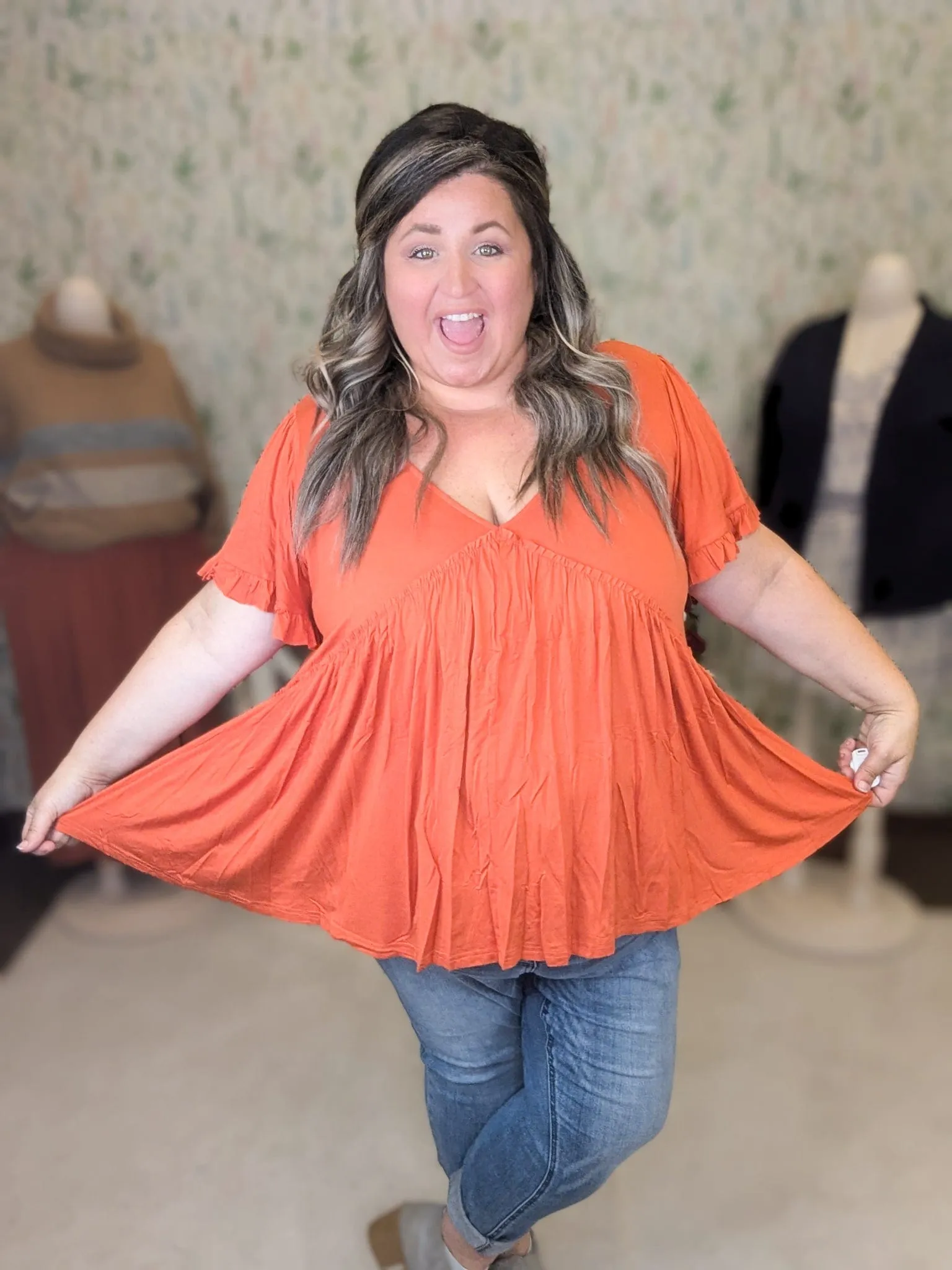 Candy Fit   Flow Short Sleeve Babydoll Top