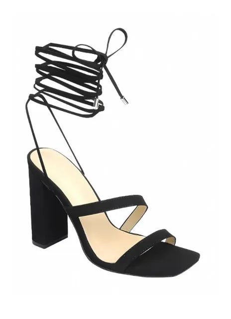 Carlie Strappy Tie Block Heel Sandals