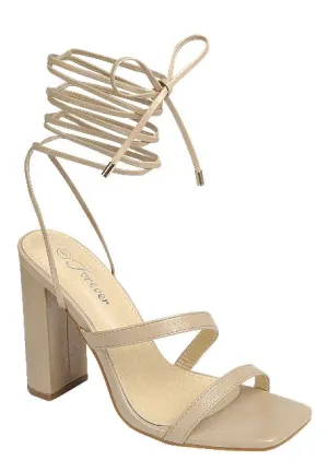 Carlie Strappy Tie Block Heel Sandals