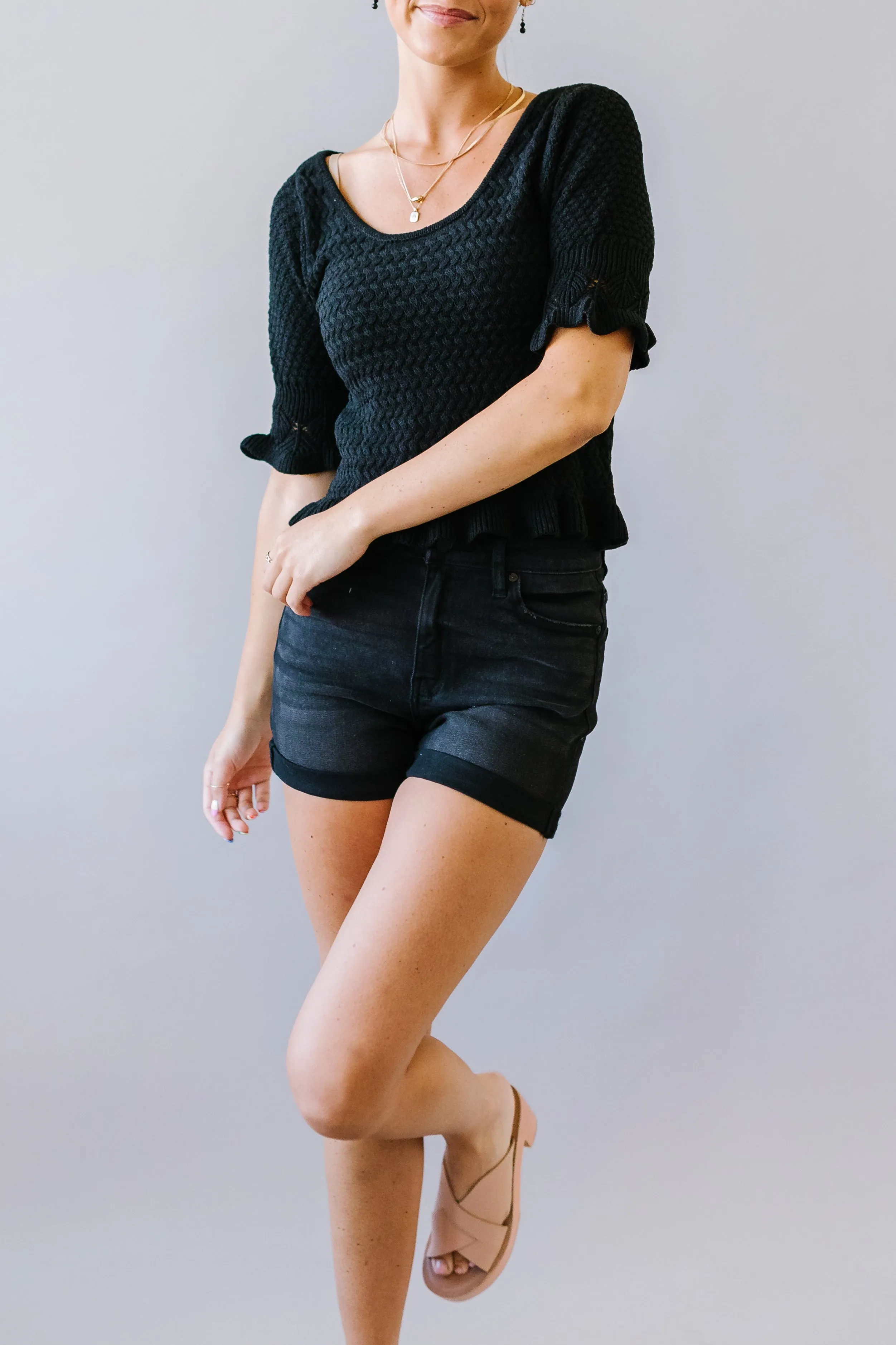 Catrina Crochet Ruffle Detail Top