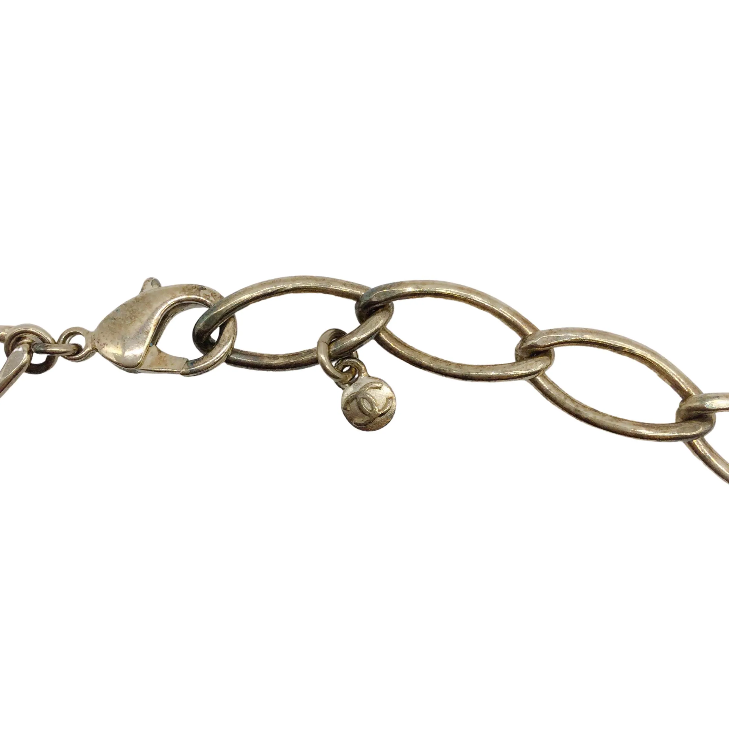 Chanel Silver 2006 Cruise Collection Enameled Charm Necklace