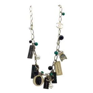 Chanel Silver 2006 Cruise Collection Enameled Charm Necklace