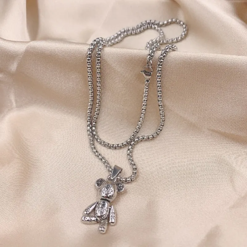Charm Bear Pendant Necklace for Women Anniverssary Jewelry