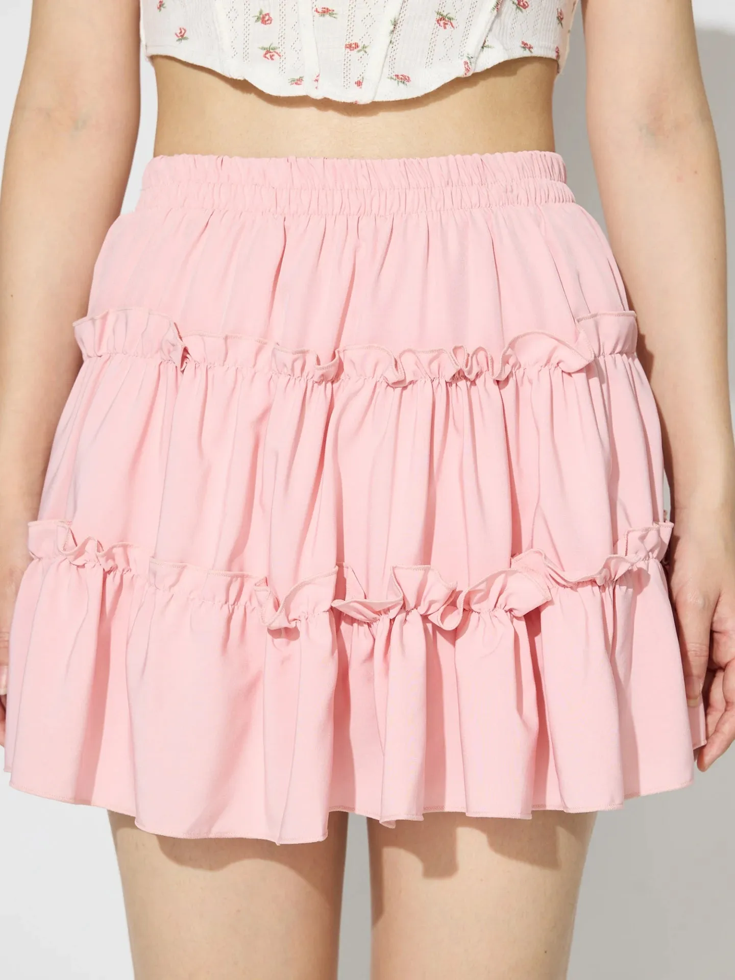 Chic A-Line Skirt with Lettuce Trim